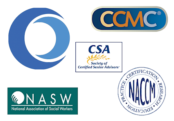 logos from various advocacy and care management certifications