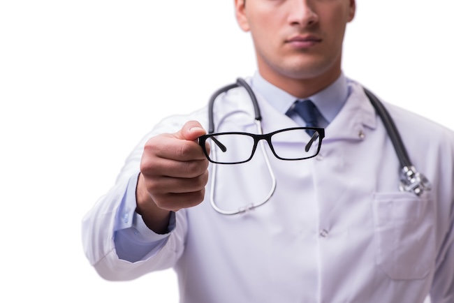 doctor with smart glasses